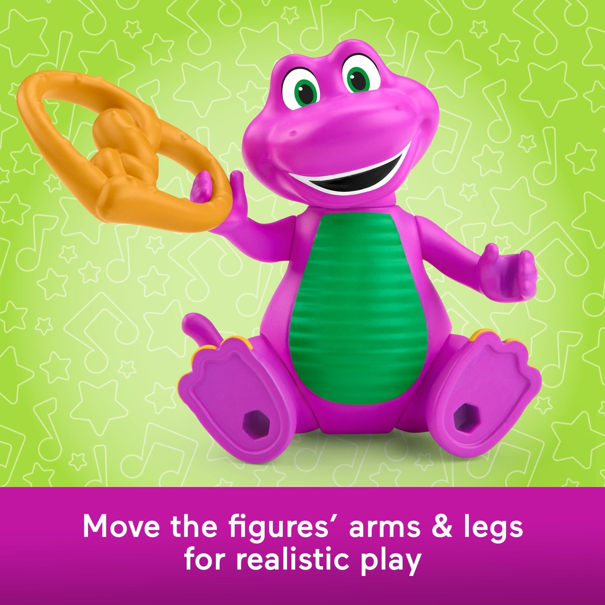 Fisher-Price Barney's World Barney's Friend David & Barney Figure Set For Kids, 3 Toys