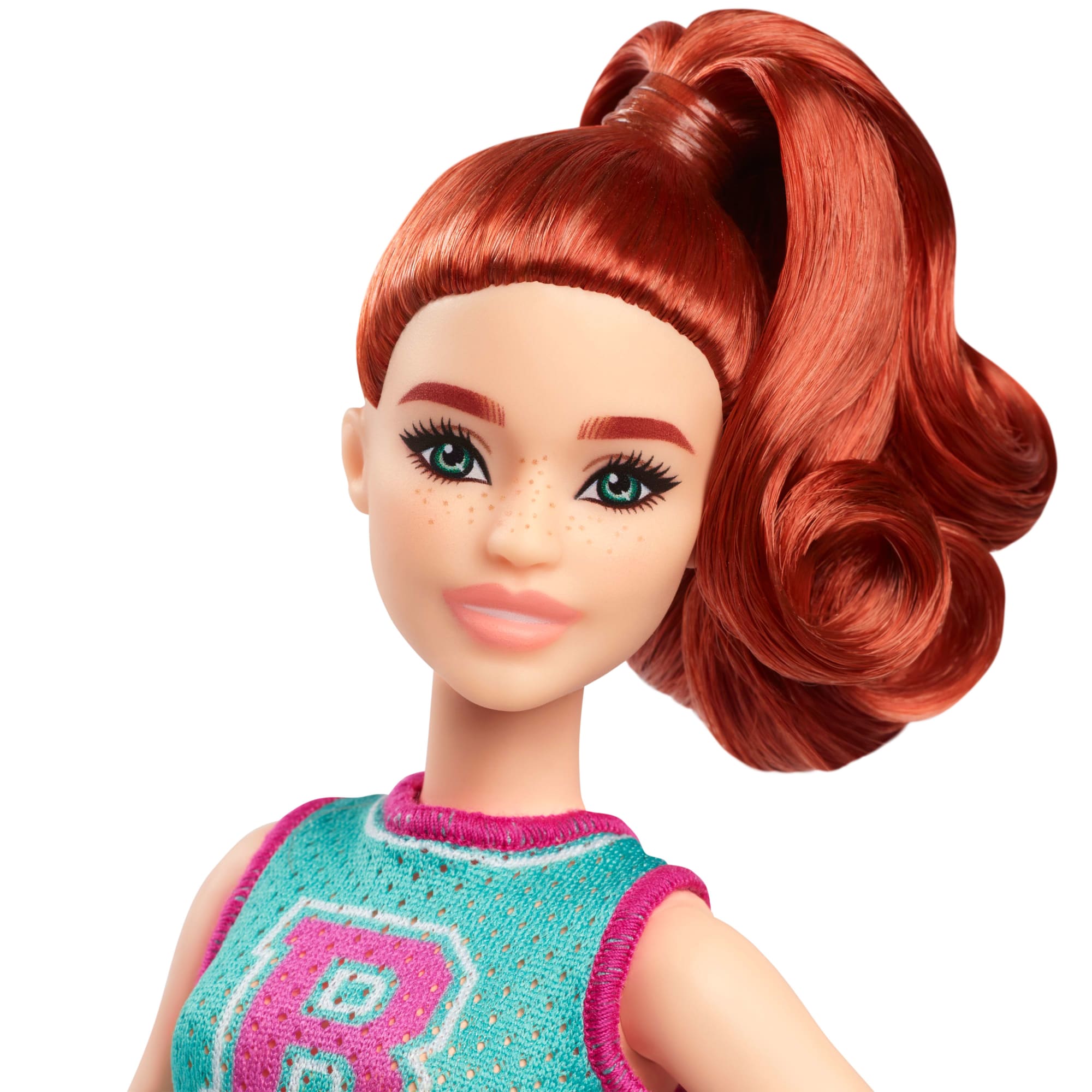 Barbie Fashionista Muñeca Playera Verde y Falda Morada