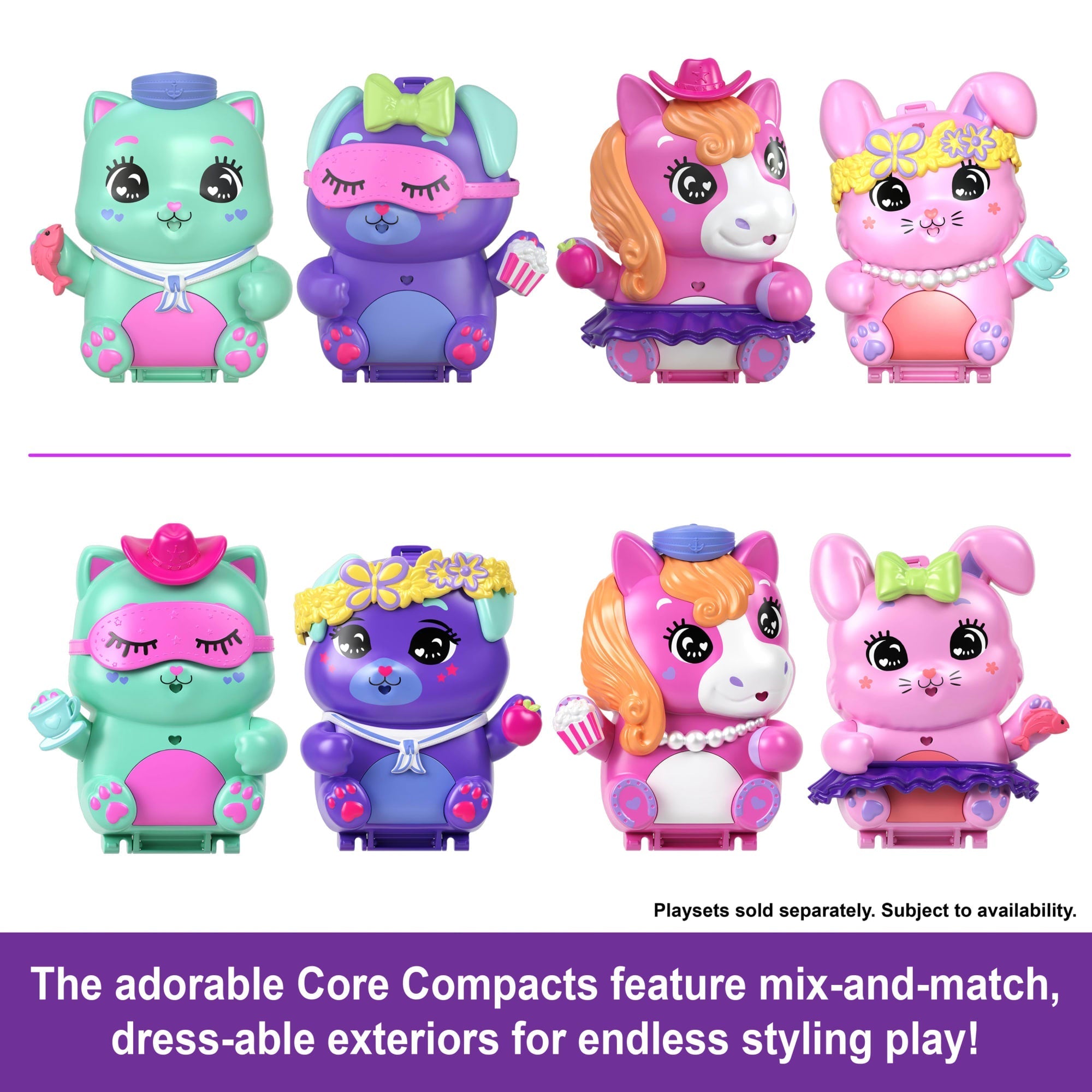 Polly Pocket Set Sail Kitty Compact Playset With 1 Micro Doll And Pet Cats, Travel Toy With Food & Styling Accessories
