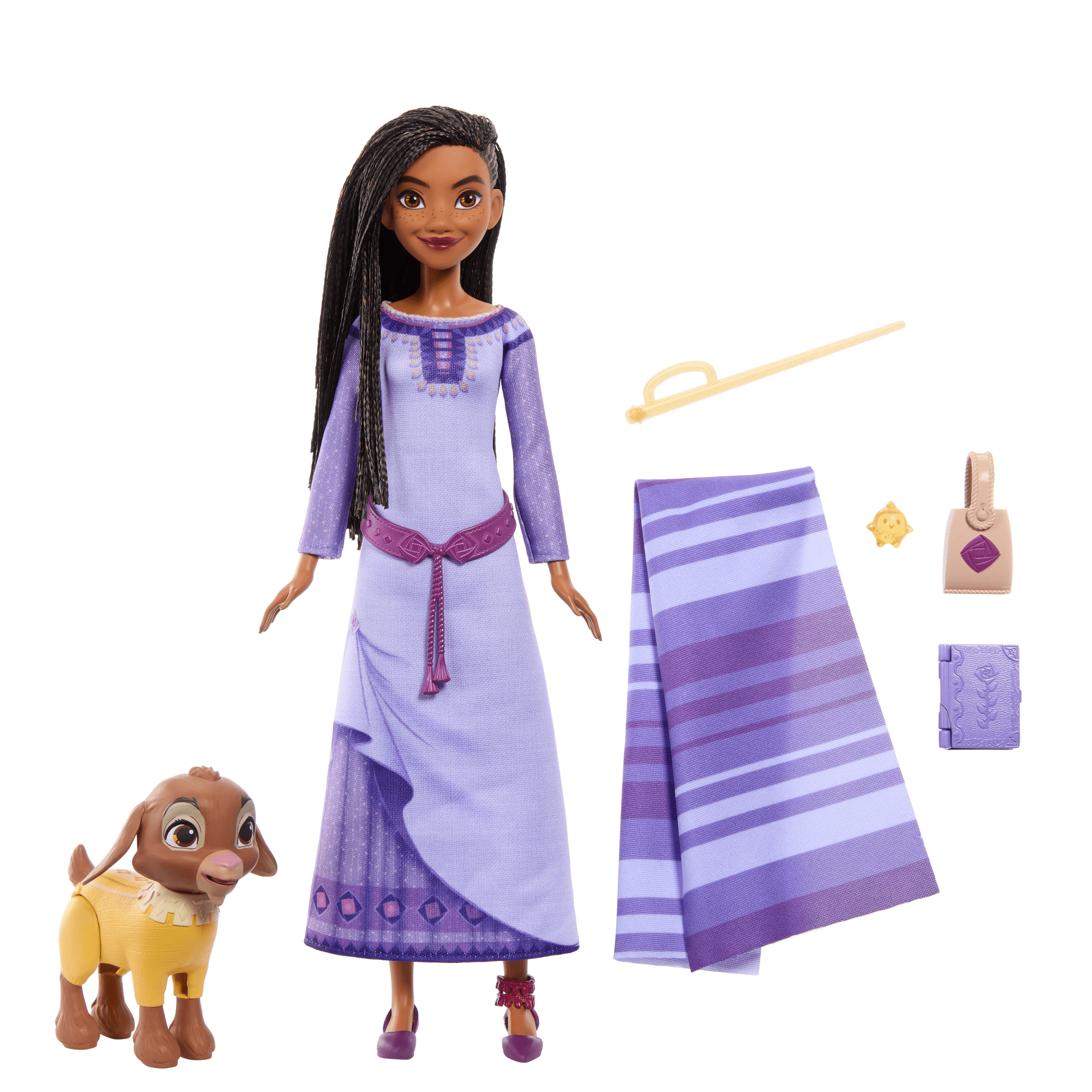 Disney Wish Asha Of Rosas Adventure Pack Fashion Doll, Posable Doll With Animal Friends And Accessories