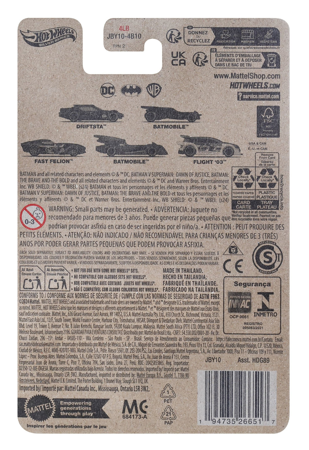 Hot Wheels Collector Vehículo de Colección Auto de Batman Flight 03