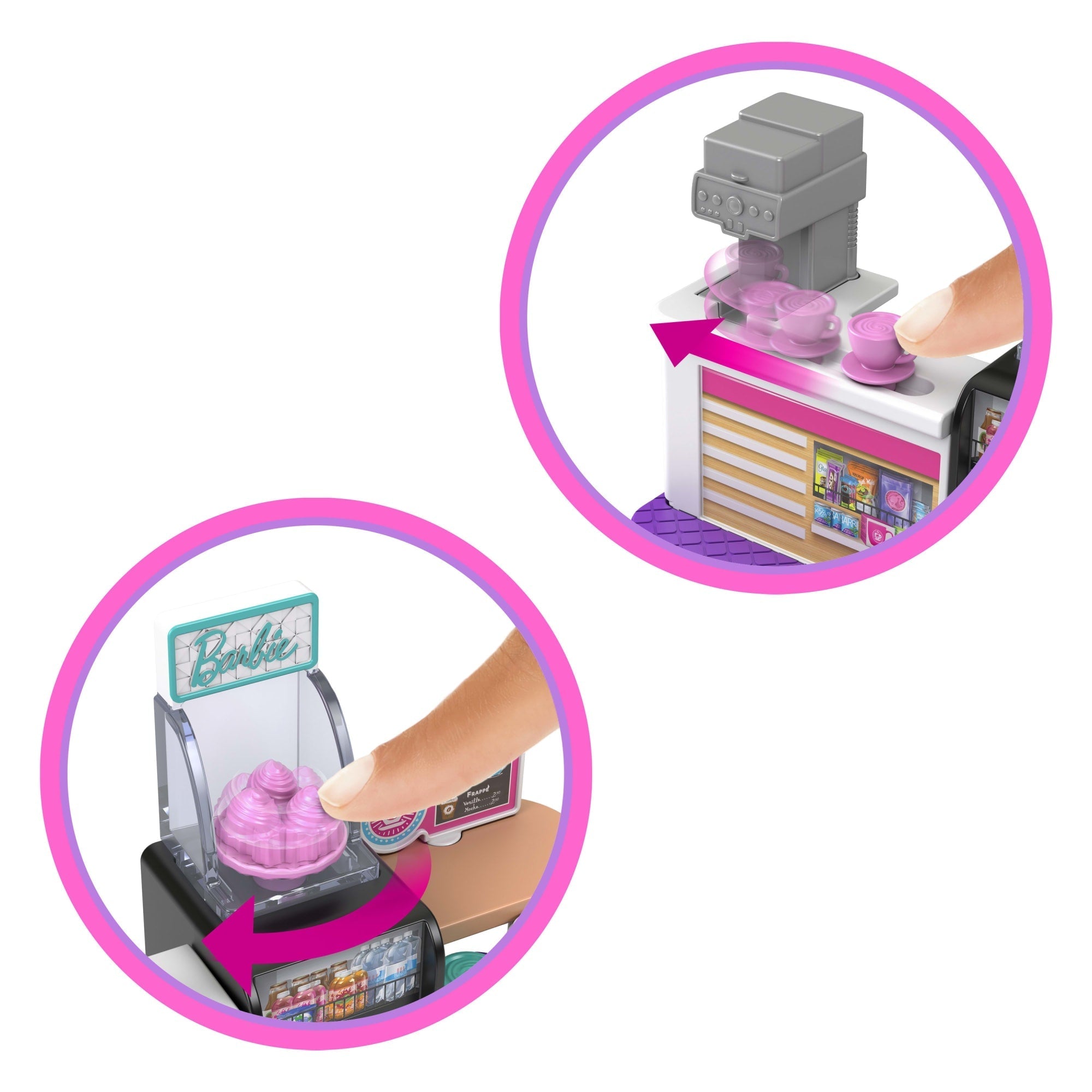 Barbie Mini BarbieLand Set de Juego Cafetería con Mini Muñeca