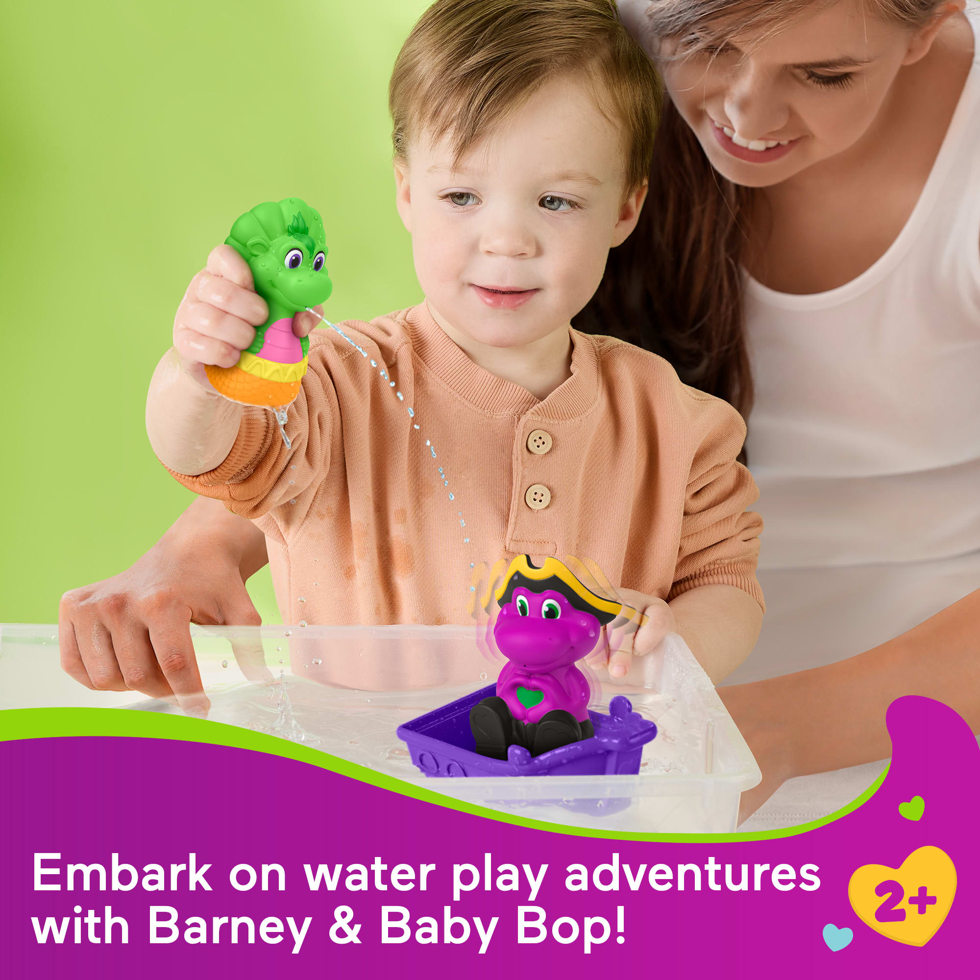 Fisher-Price Barney's World Water Fun Pirate Ship, 4-Piece Set For Water Play