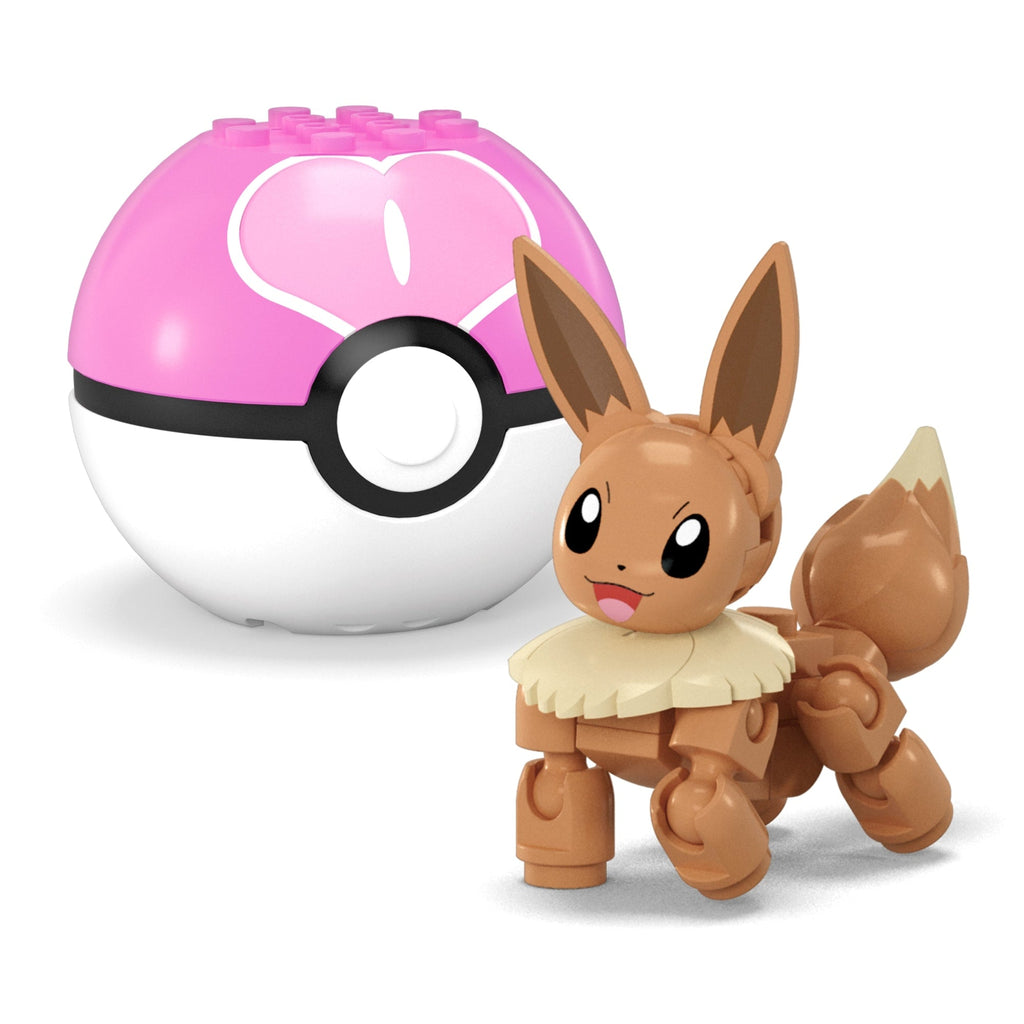 MEGA Pokémon Poké Ball 2-Pack Building Toy Kits With 2 Action Figures (40 Pieces) For Kids